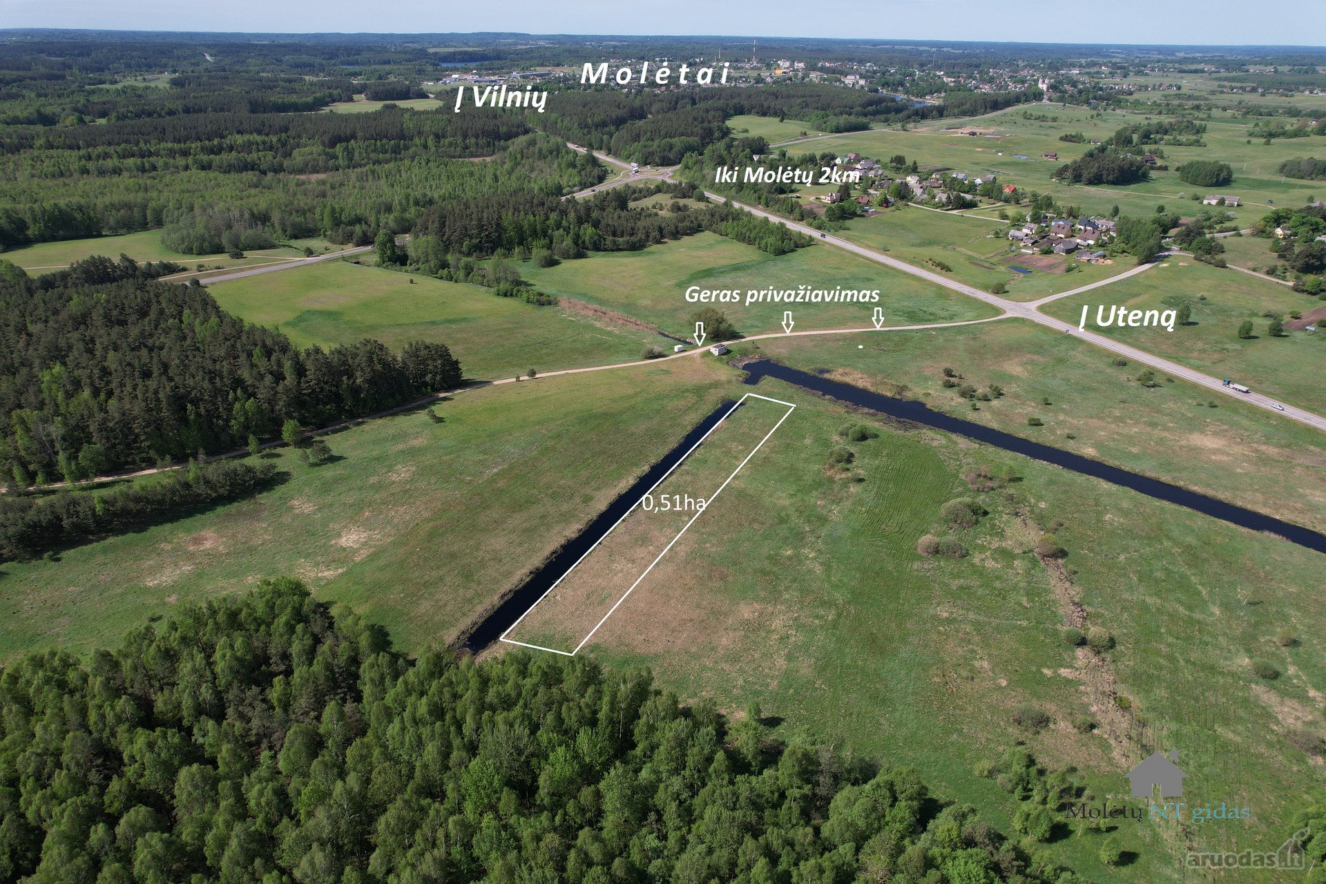 50 arų sklypas šalia Molėtų- patogi vieta