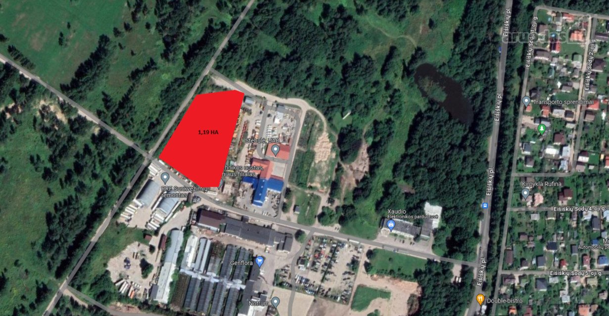 Nuomojama 1,19ha Aptverta Aikštelė Eišiškių