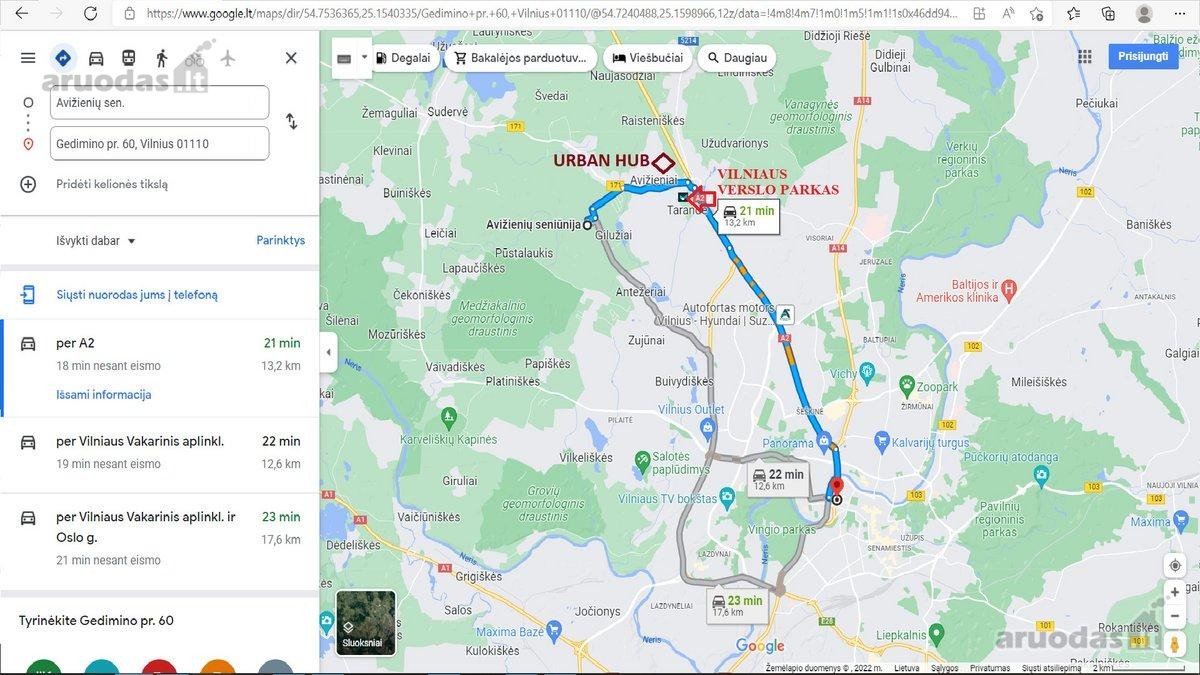 ~1.4km iki Vilniaus miesto ribos,~2km iki