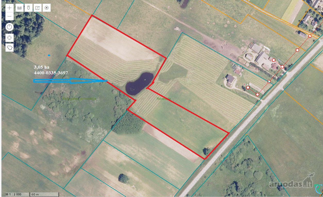Parduodamas 3,05 ha žemės ūkio paskirties
