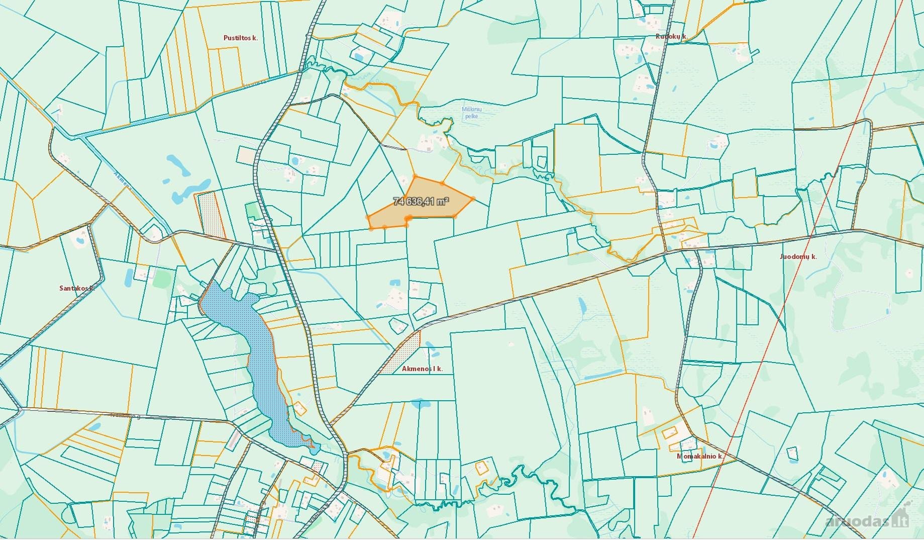 Parduodamas 7.4636 ha žemės ūkio paskirties