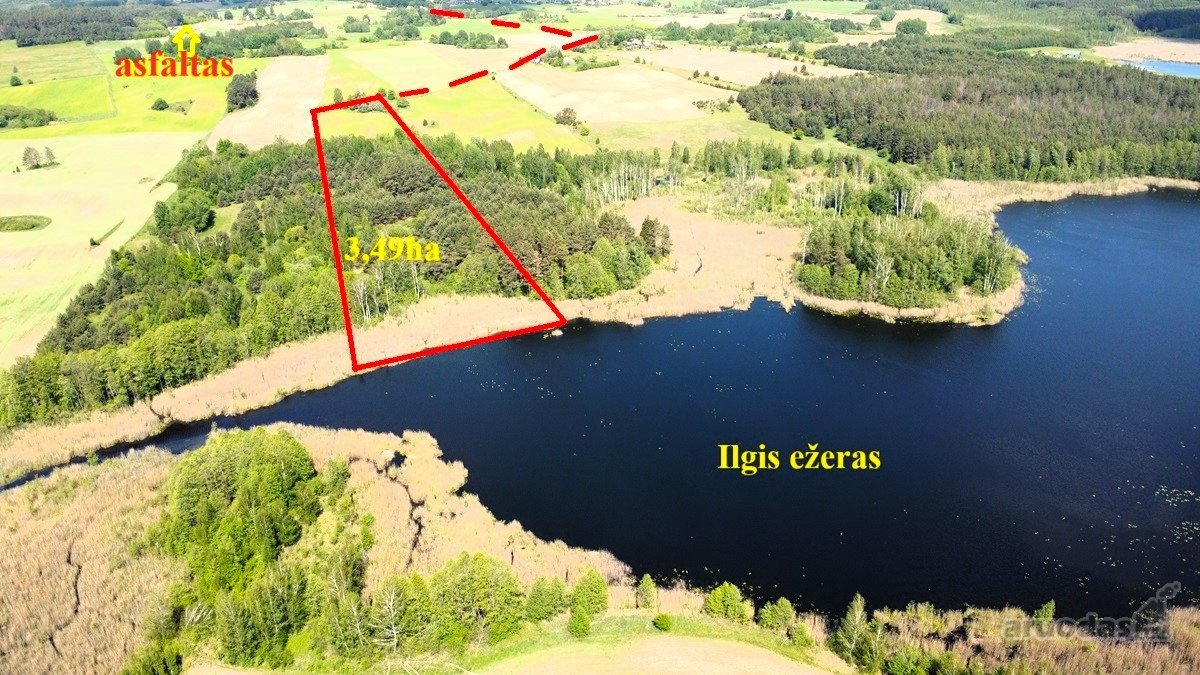 Didelis sklypas net su 103 m Ilgis ežero