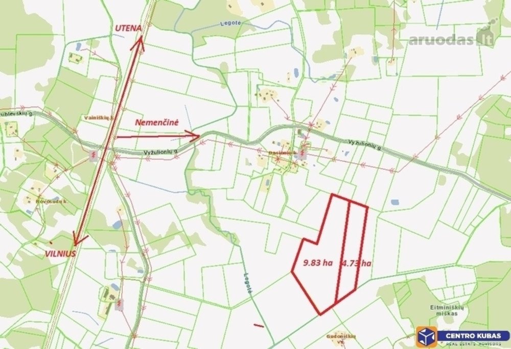 Parduodamas 14,56 ha sklypas Vilniaus r. sav.