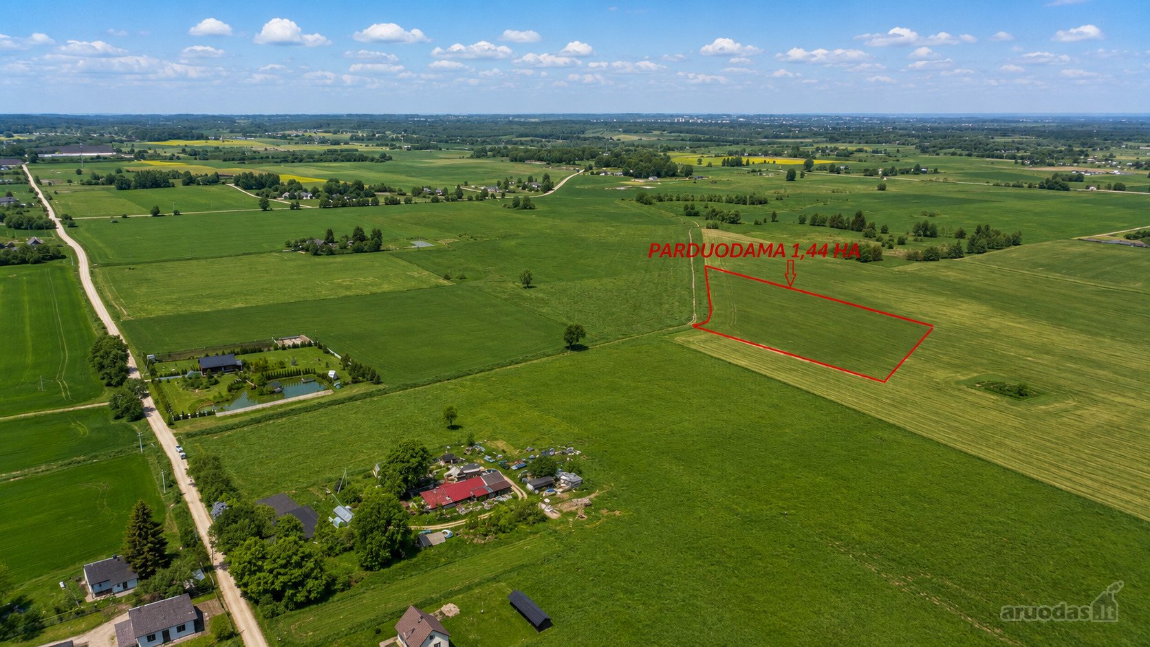 Parduodama 1,44 ha, žemės ūkio paskirties