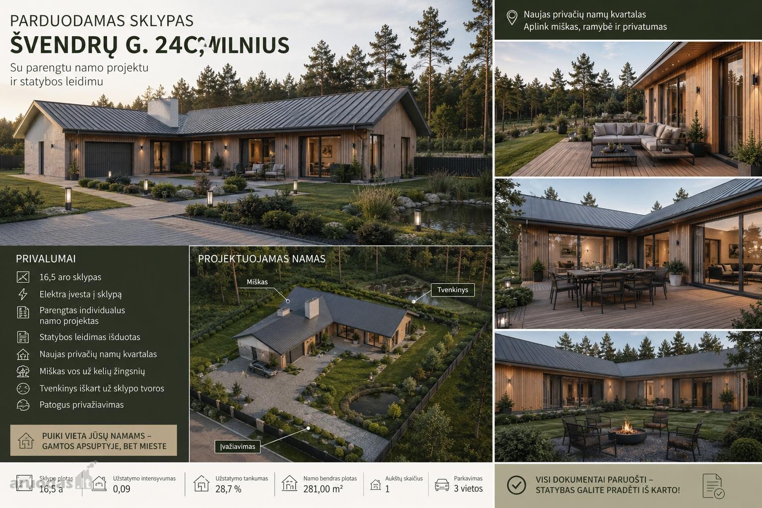Parduodamas išskirtinis sklypas Vilniuje –