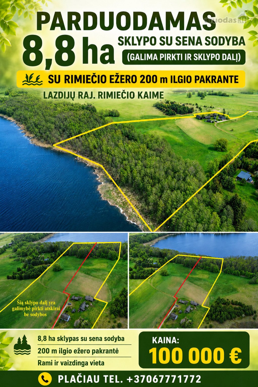 Sodyba ant Rimiečio ežero kranto – išskirtinė