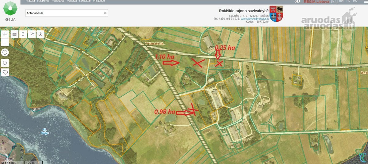 Obelių sen. parduodamas 2,33 ha žemės ūkio
