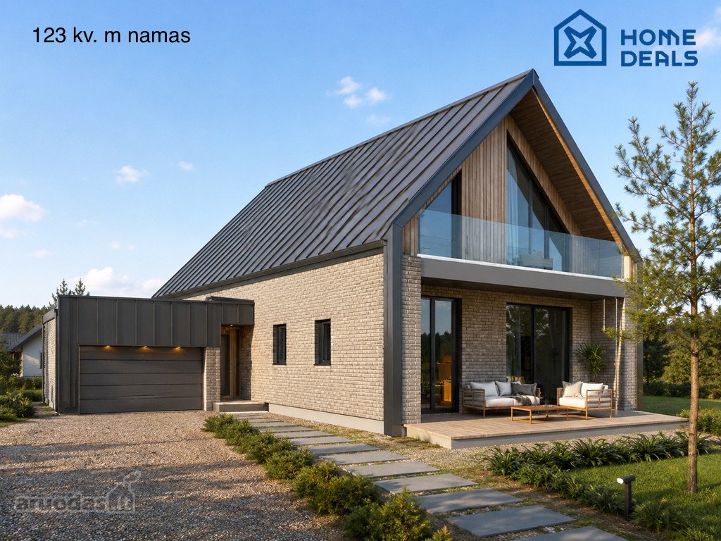 Parduodami du 123 m² ir 50 m² namai bendrame