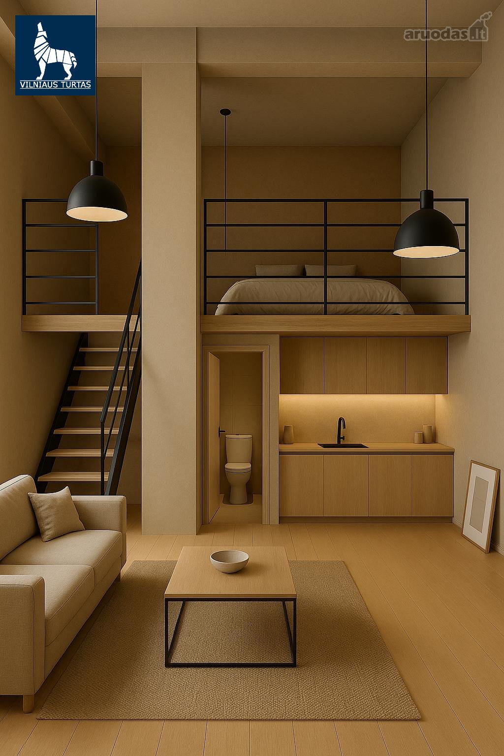 Parduodamas Loftas Moderniame Projekte