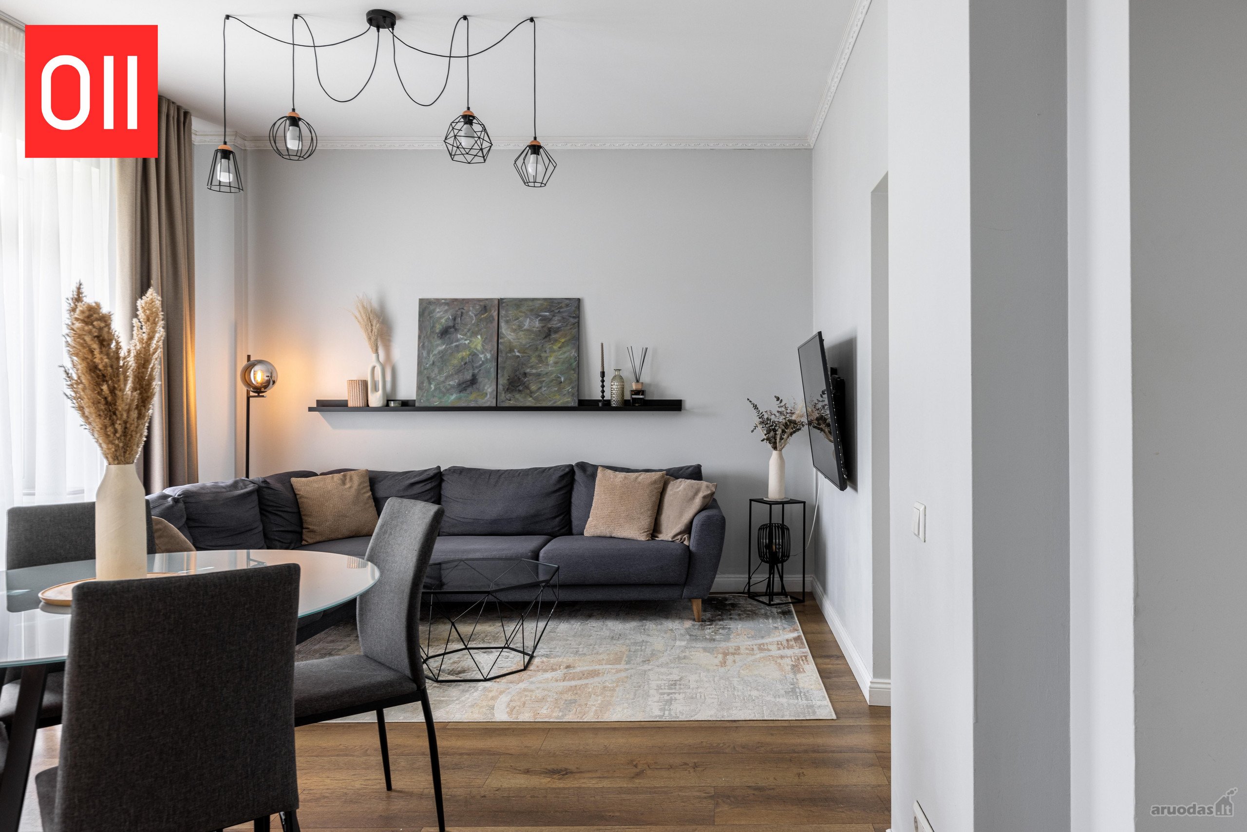 Jaukiai ir moderniai įrengtas 3 kambarių