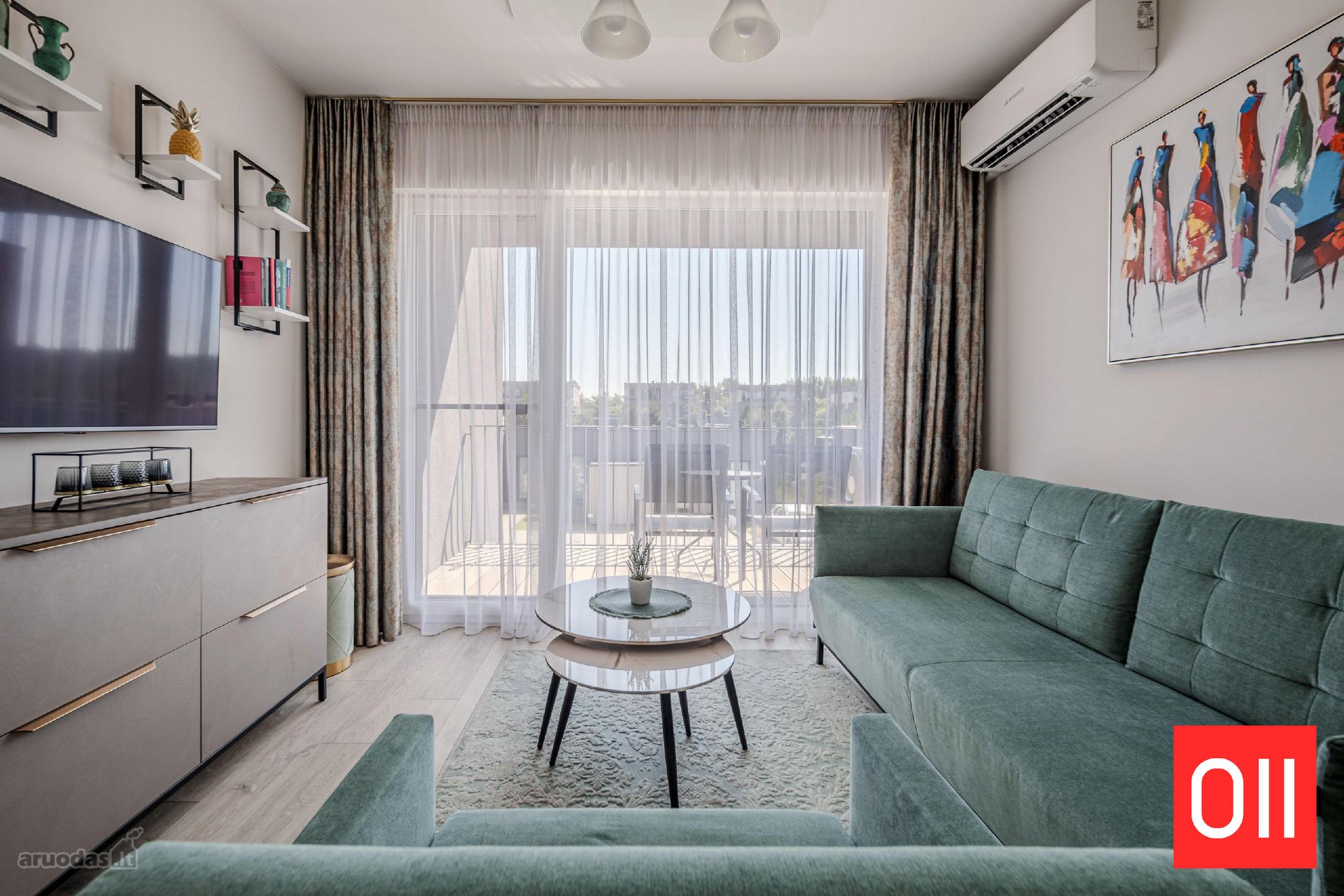 Studio tipo apartamentai, 2 aukšte su balkonu