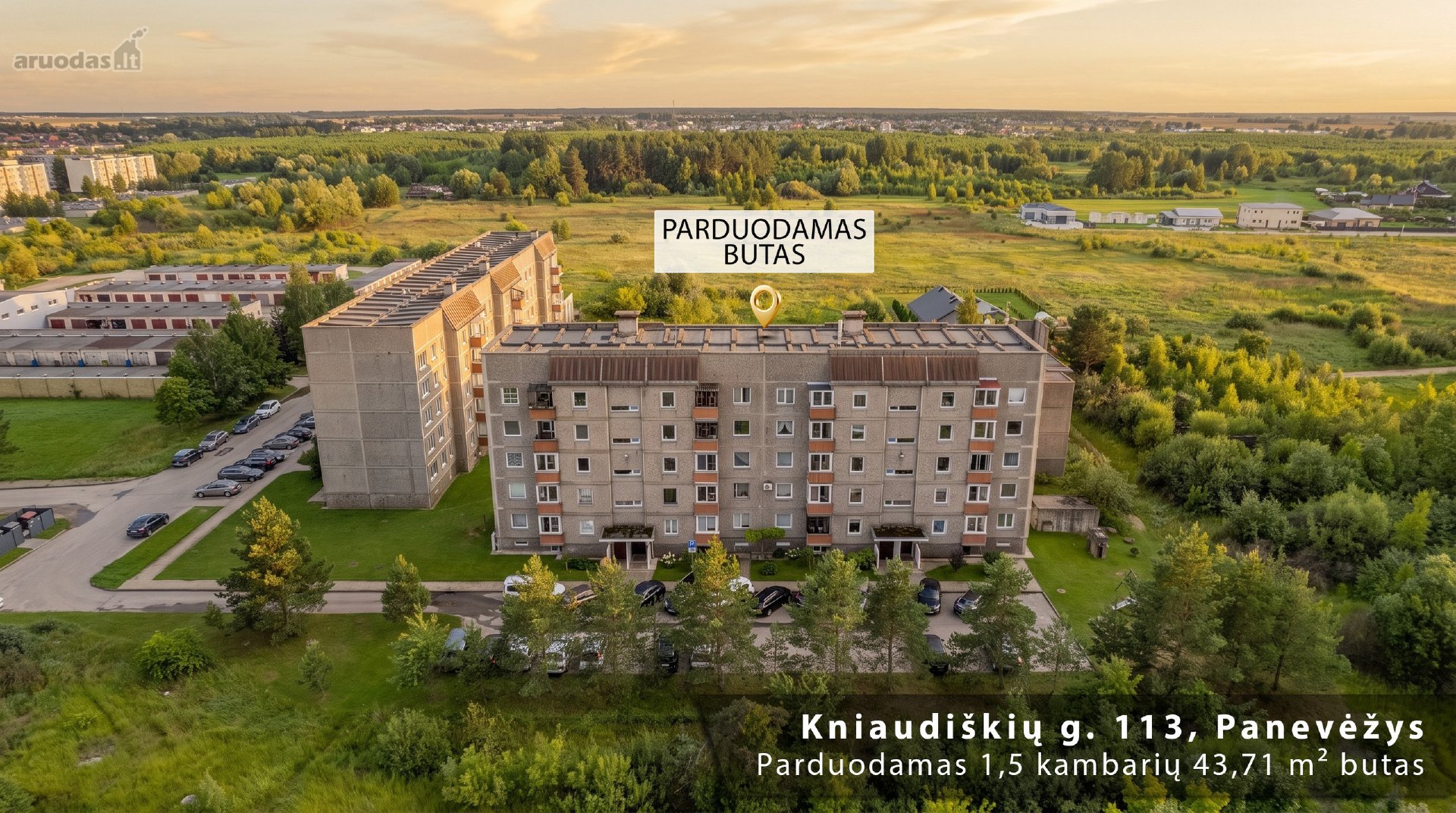 Parduodamas Erdvus 1,5 Kambario Butas