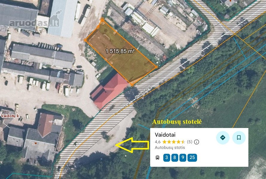 Parduodamas 15 arų sklypas Vaidotuose,