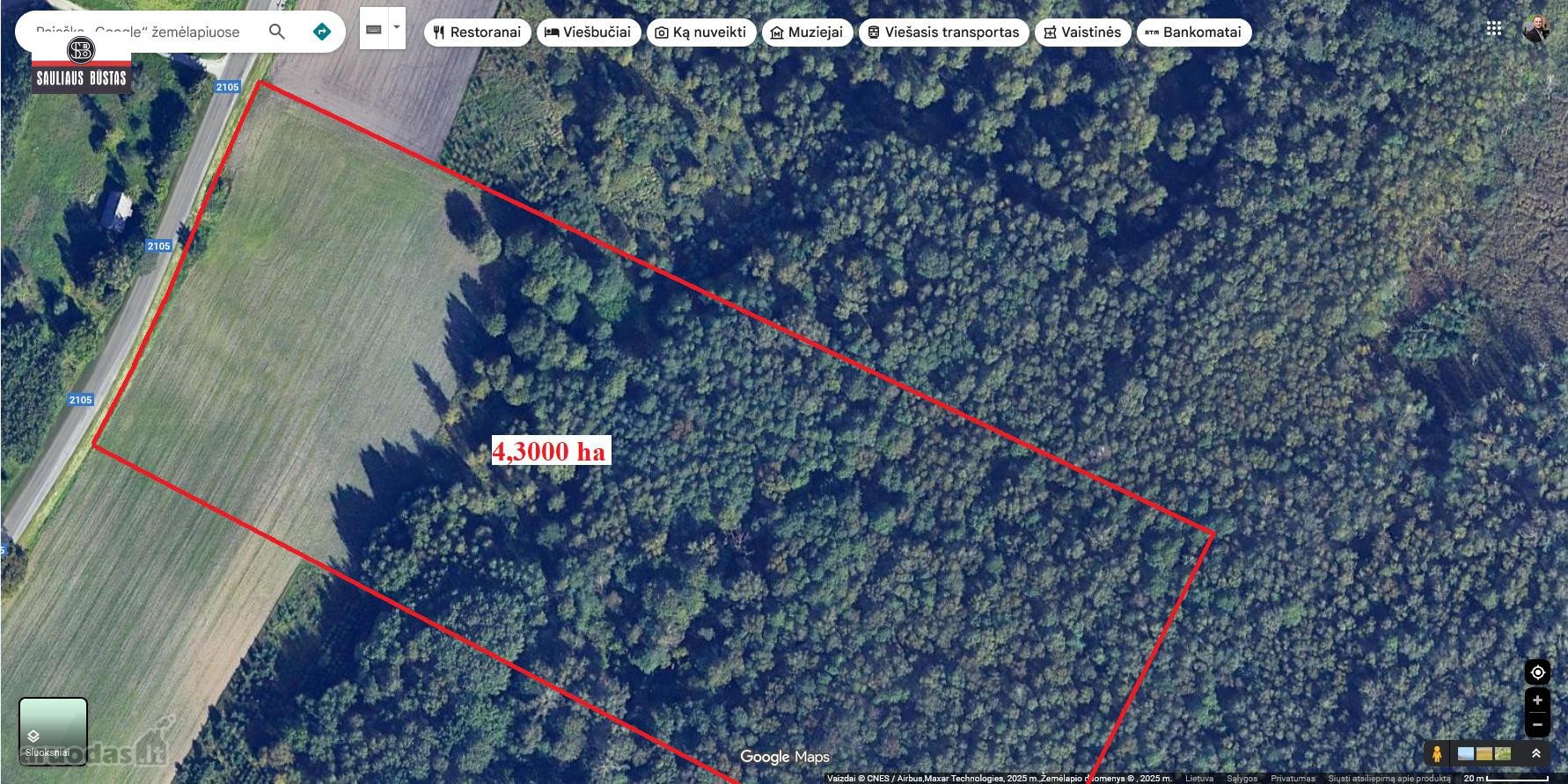 Parduodamas 4,3000 ha žemės sklypas Šiaulių
