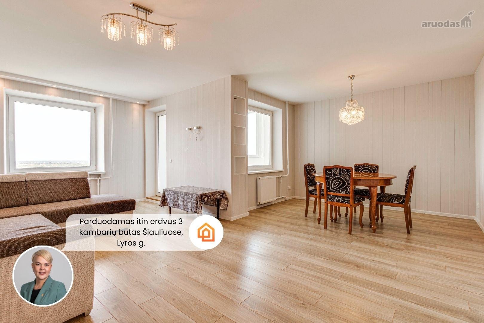 Parduodamas itin erdvus 3 kambarių butas