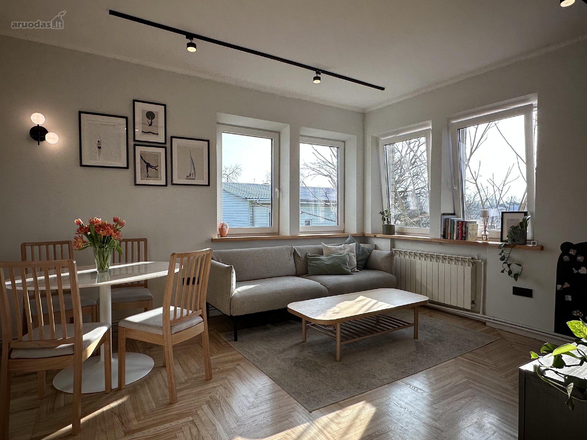 Parduodamas itin šviesus 3 kambarių, 54,65 m²