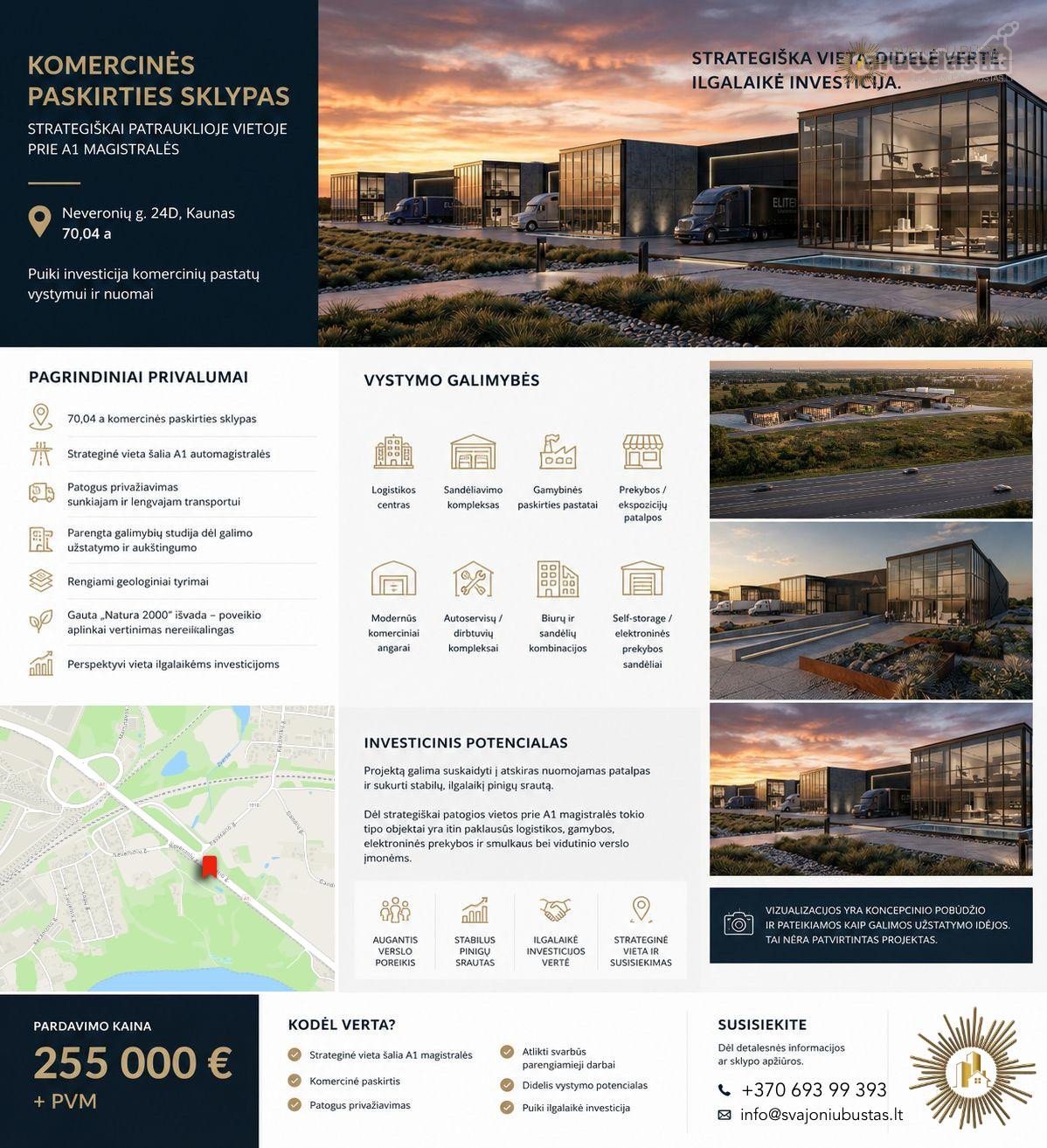 70,04 A Komercinis Sklypas Prie A1  Kaunas 
