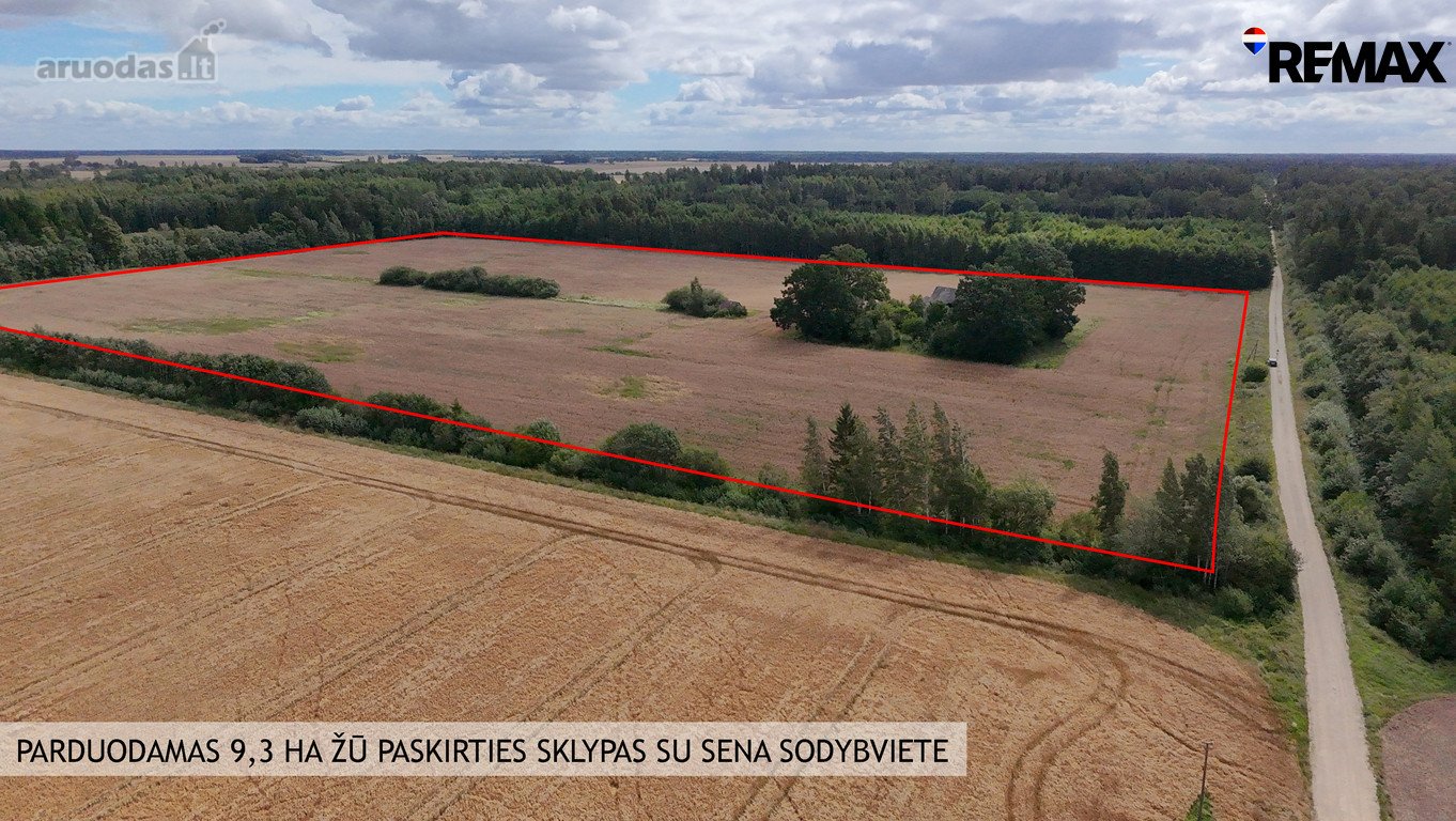Parduodamas 9,30 ha žemės ūkio paskirties