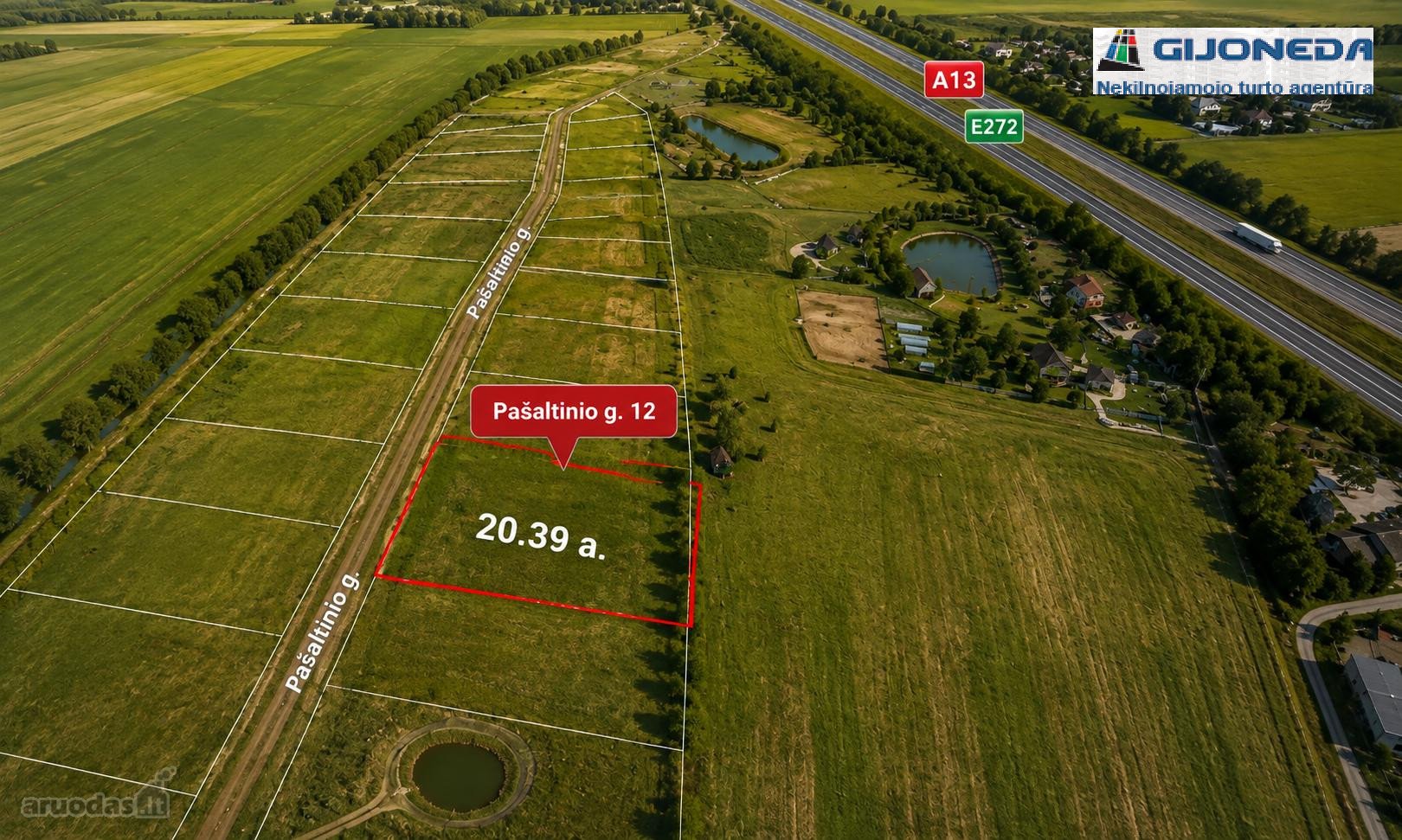 Parduodamas 20,39 arų sklypas Brūdeilyno