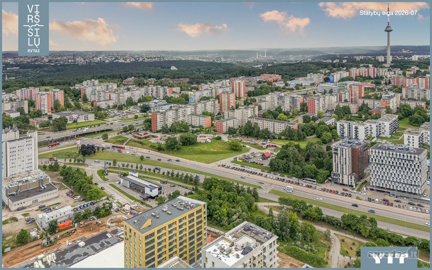 Parduodamas 3 kambarių butas naujai vystomame