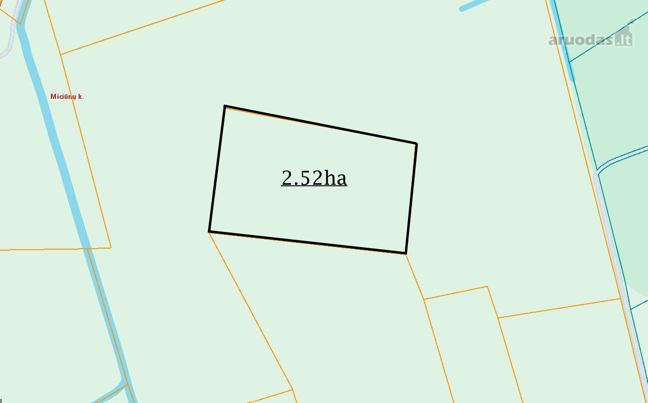 Parduodama 2.52 ha žemės ūkio paskirties