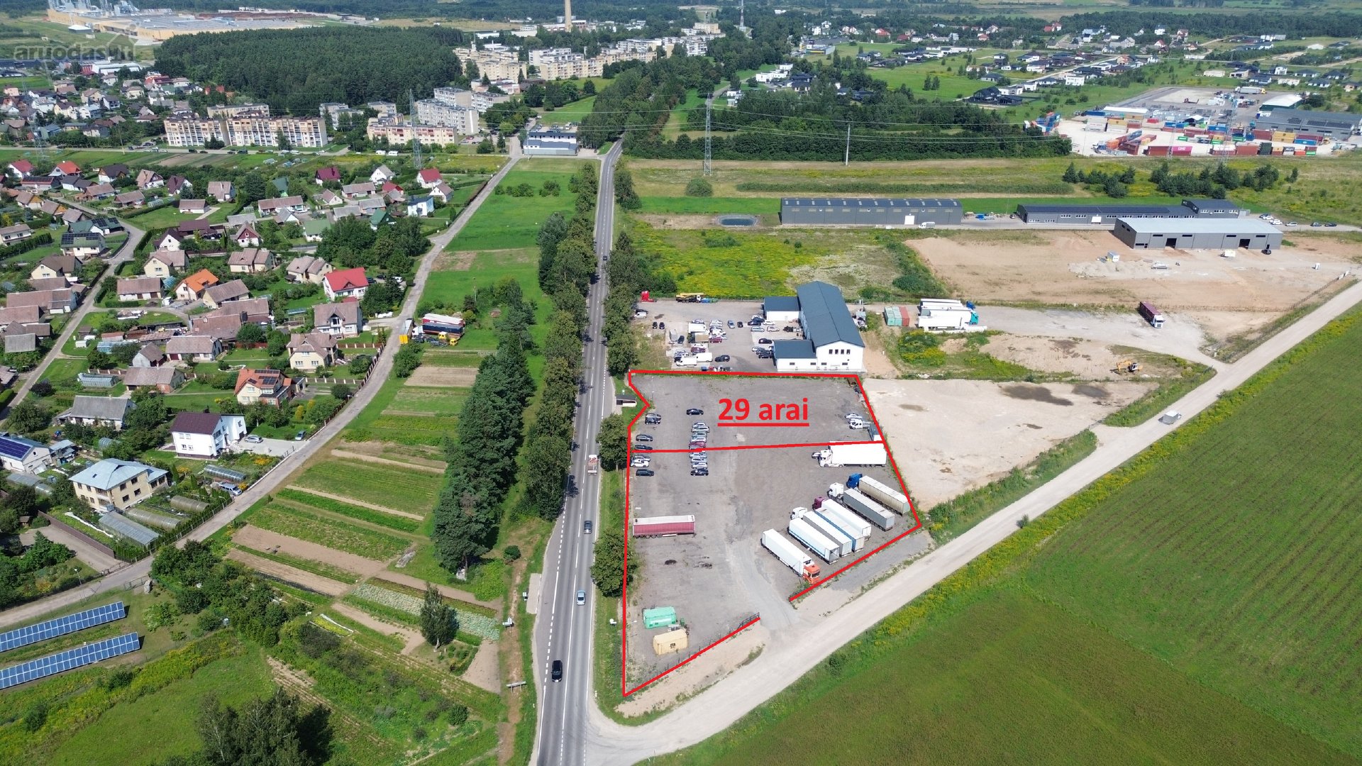 Nuomojama aptverta aikštelė sandėliavimui,