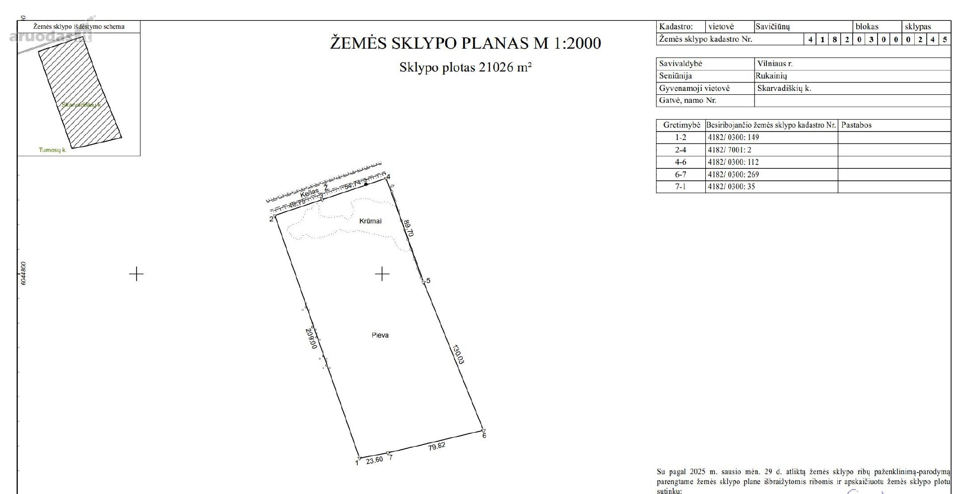 Parduodamas 2,10 ha žemės ūkio paskirties