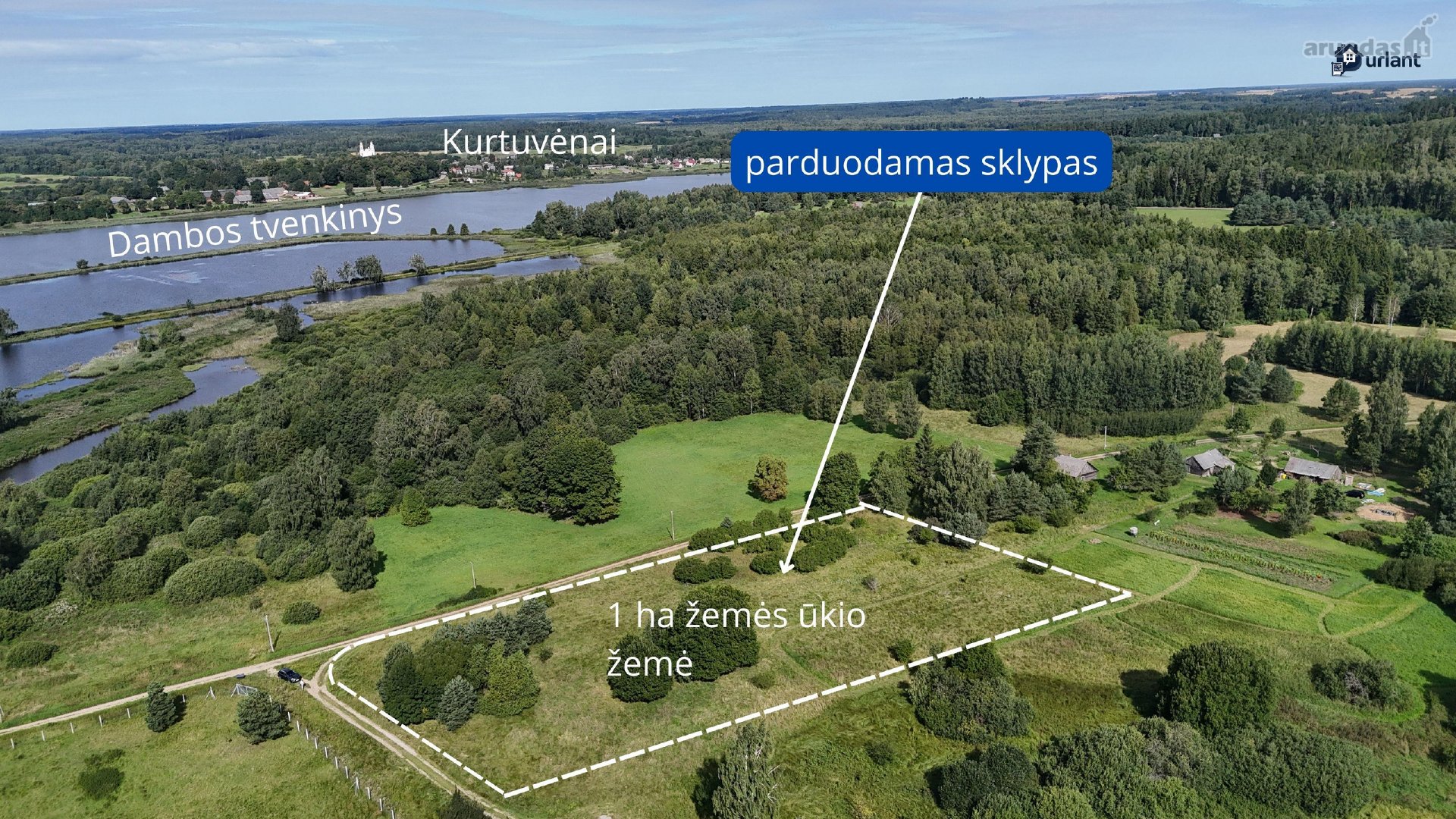 Parduodamas 1 ha žemės ūkio paskirties