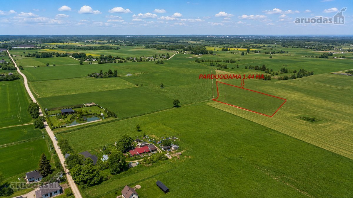 Parduodama 1,44 ha, žemės ūkio paskirties