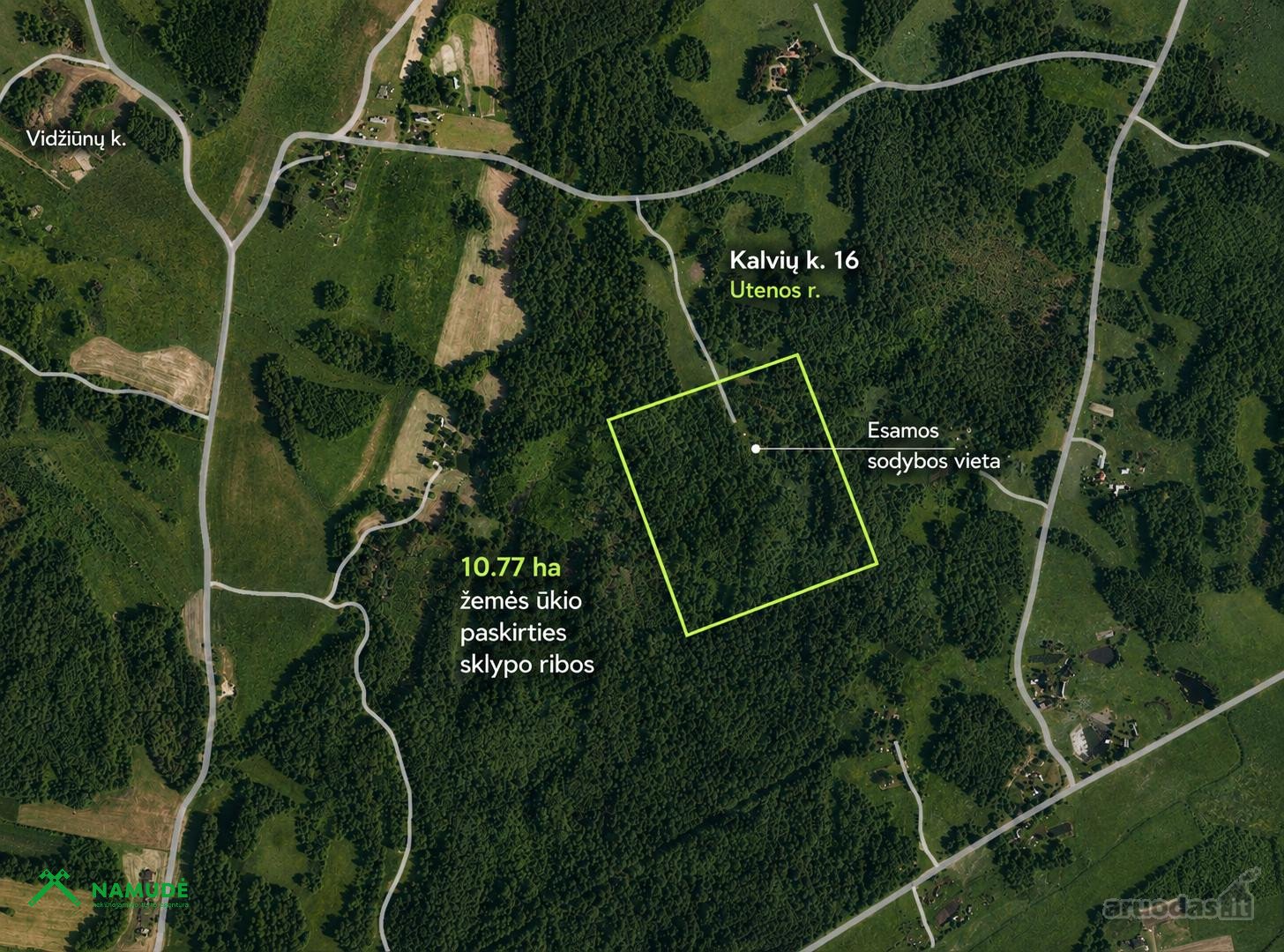 Parduodamas 10,77 ha žemės ūkio paskirties