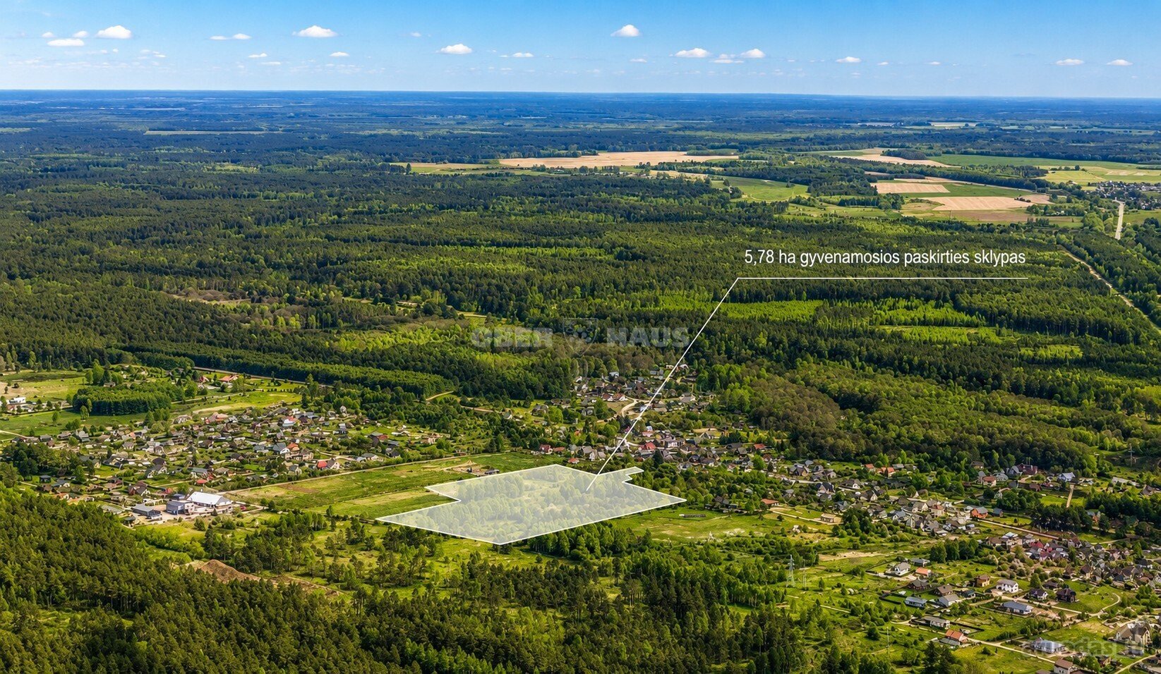 Parduodamas 578 arų žemės sklypas Pabradėje,