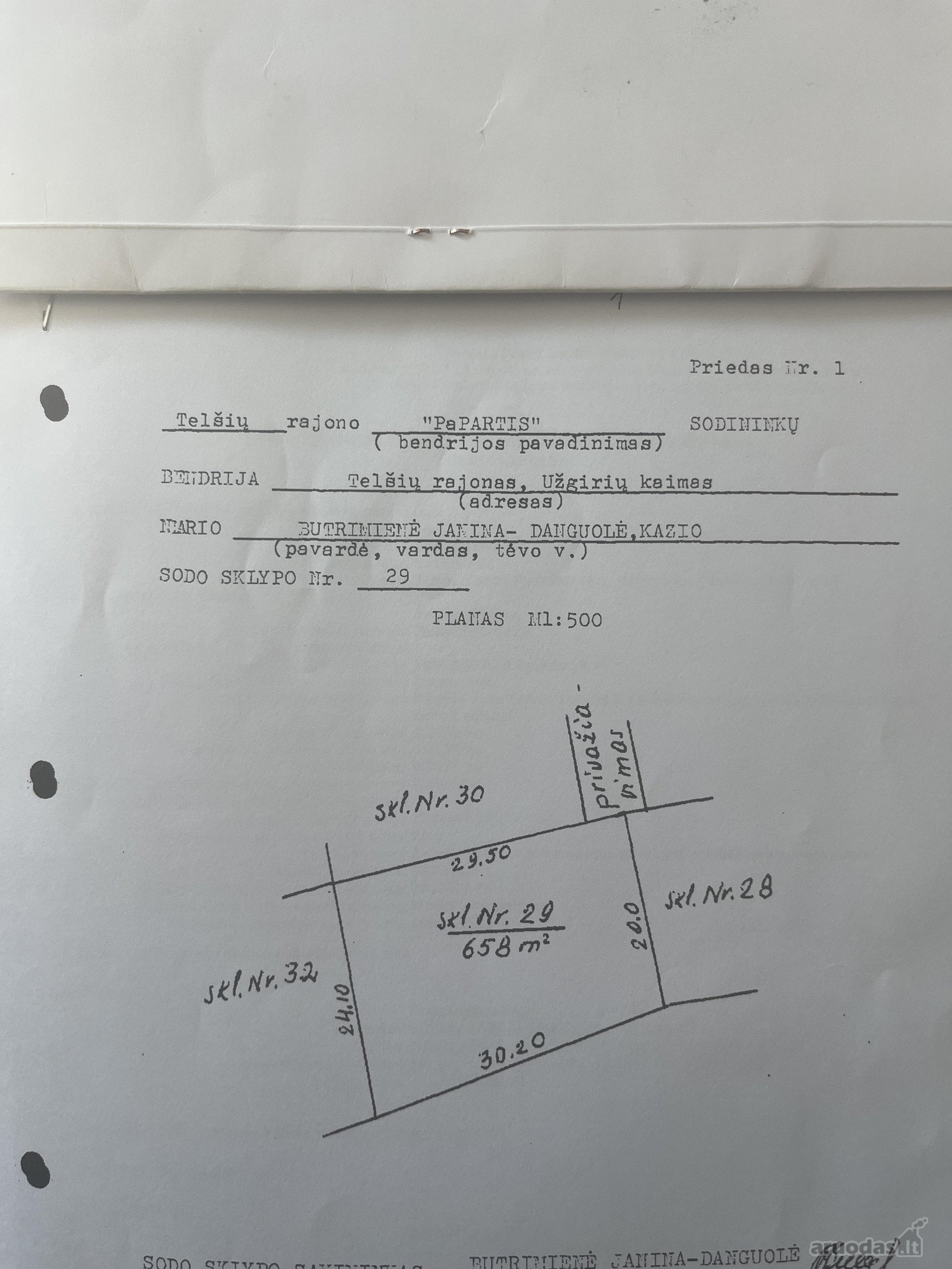 Parduodamas 6,58 a sklypas Užgiriuose, Telšių r.
