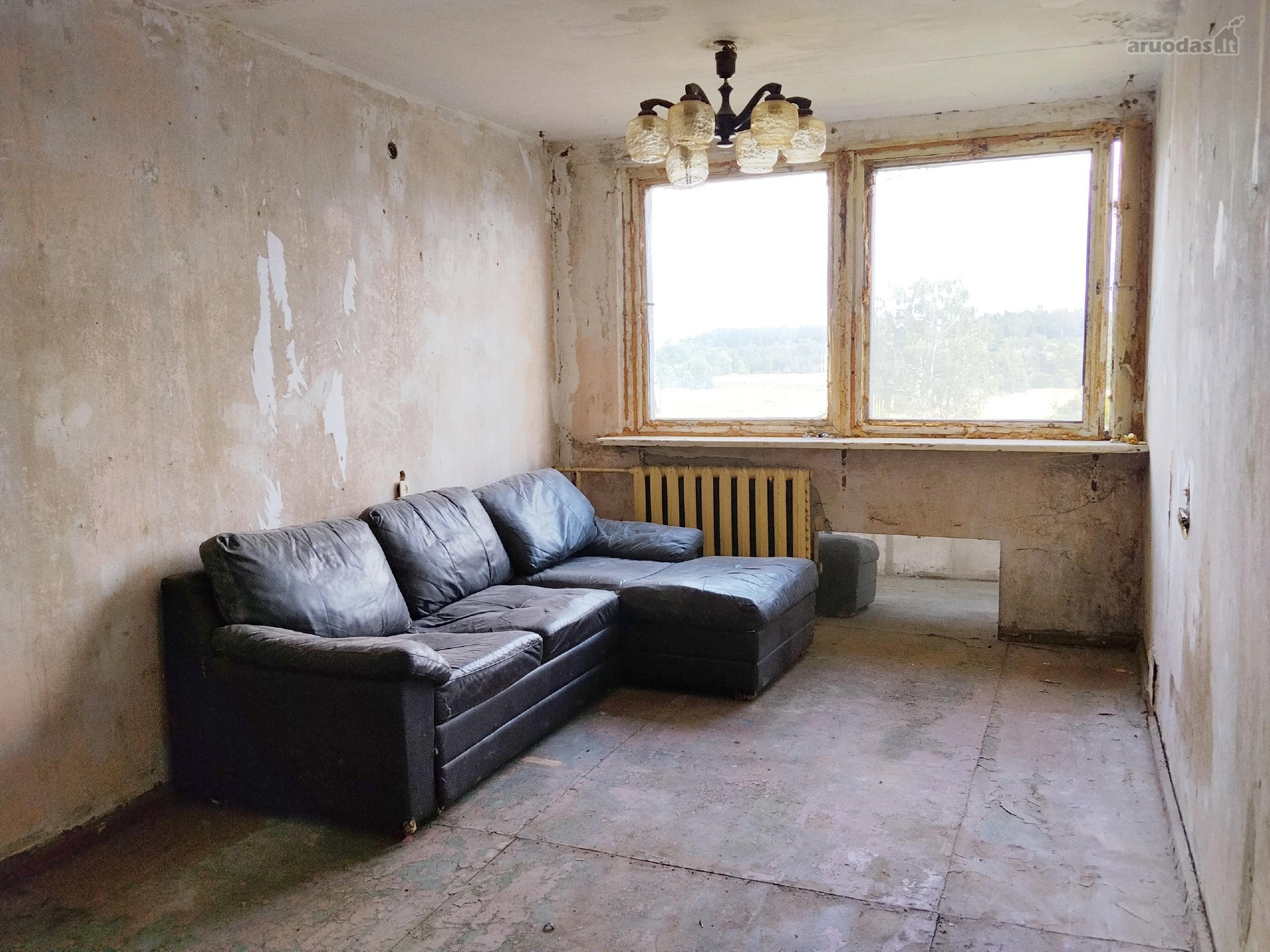 Dviejų kambarių buto plotas – 33,11 m².