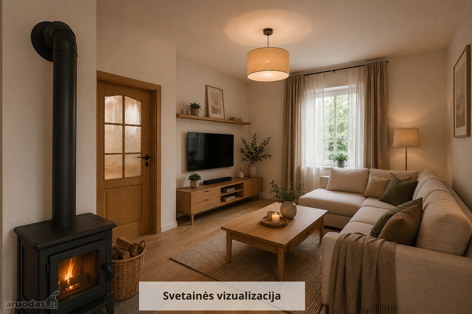 Parduodama namo dalis su sklypu, ramioje