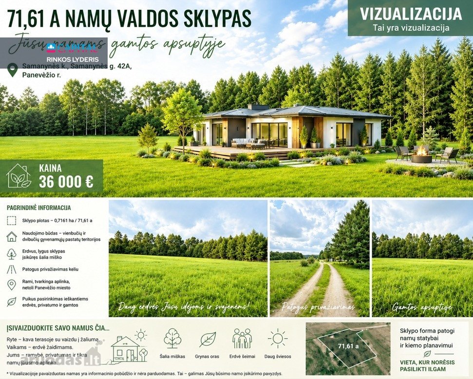 71,61 A Namų Valdos Sklypas Samanynėje –