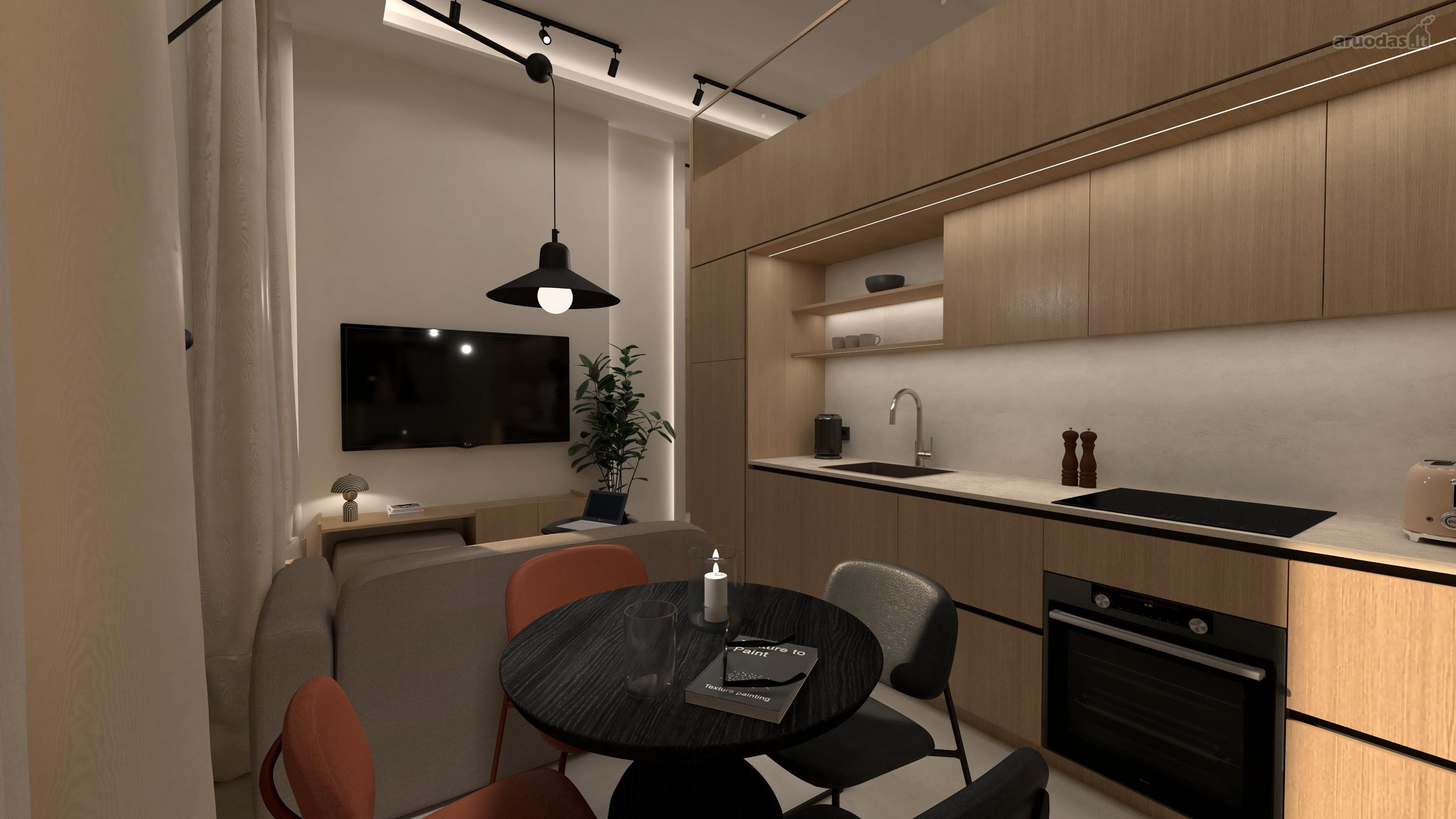 Nuomojamas Visiškai Naujas 32 M² Dizaino