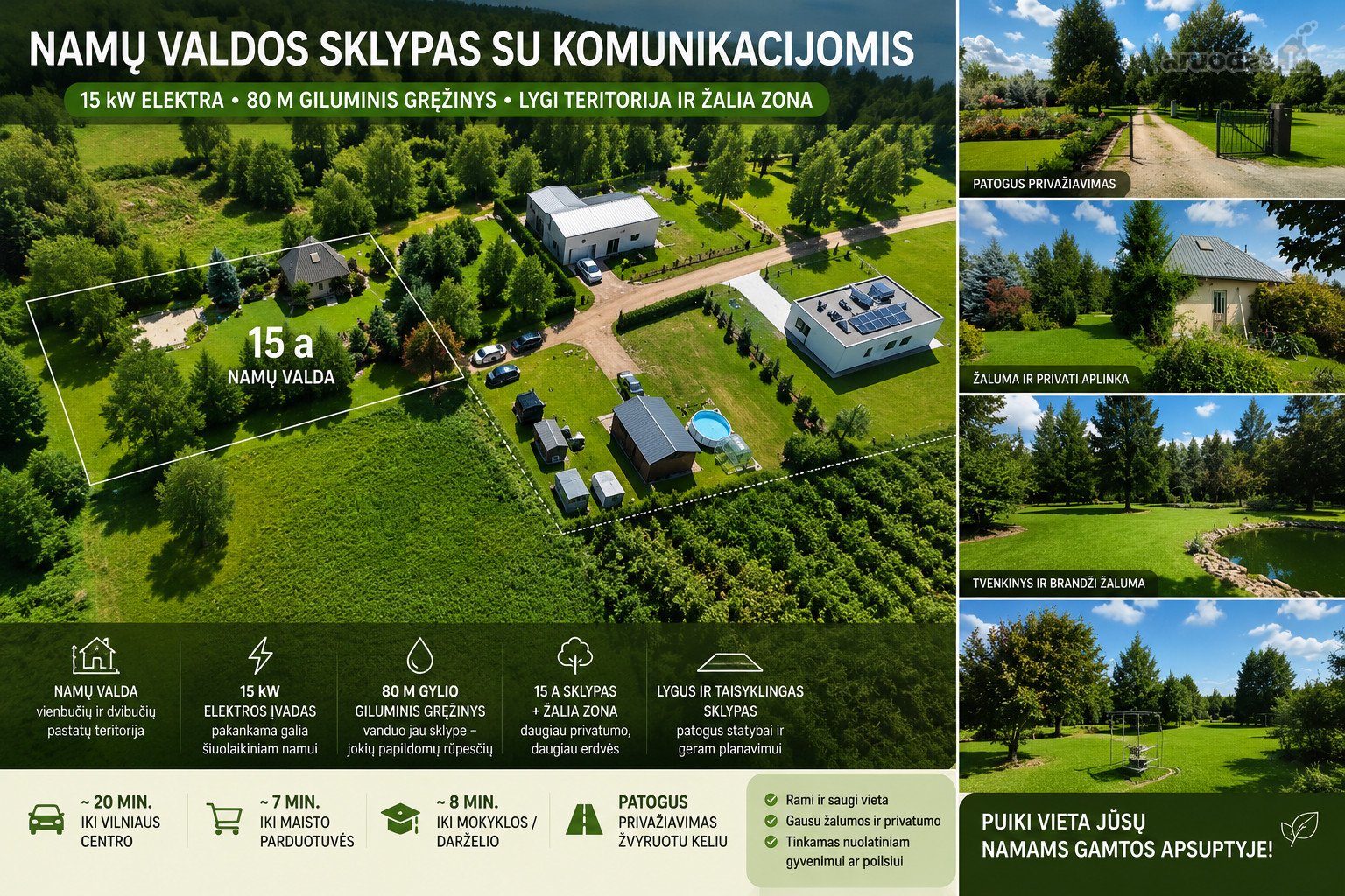 Parduodamas 15 A Namų Valdos Sklypas Su