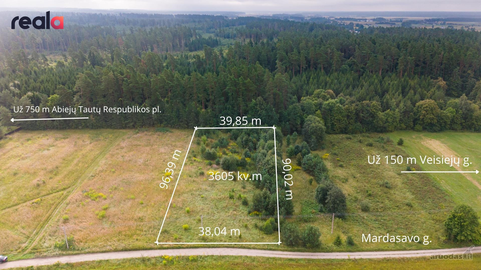 Parduodamas 36,05 a ploto sklypas paslaugų