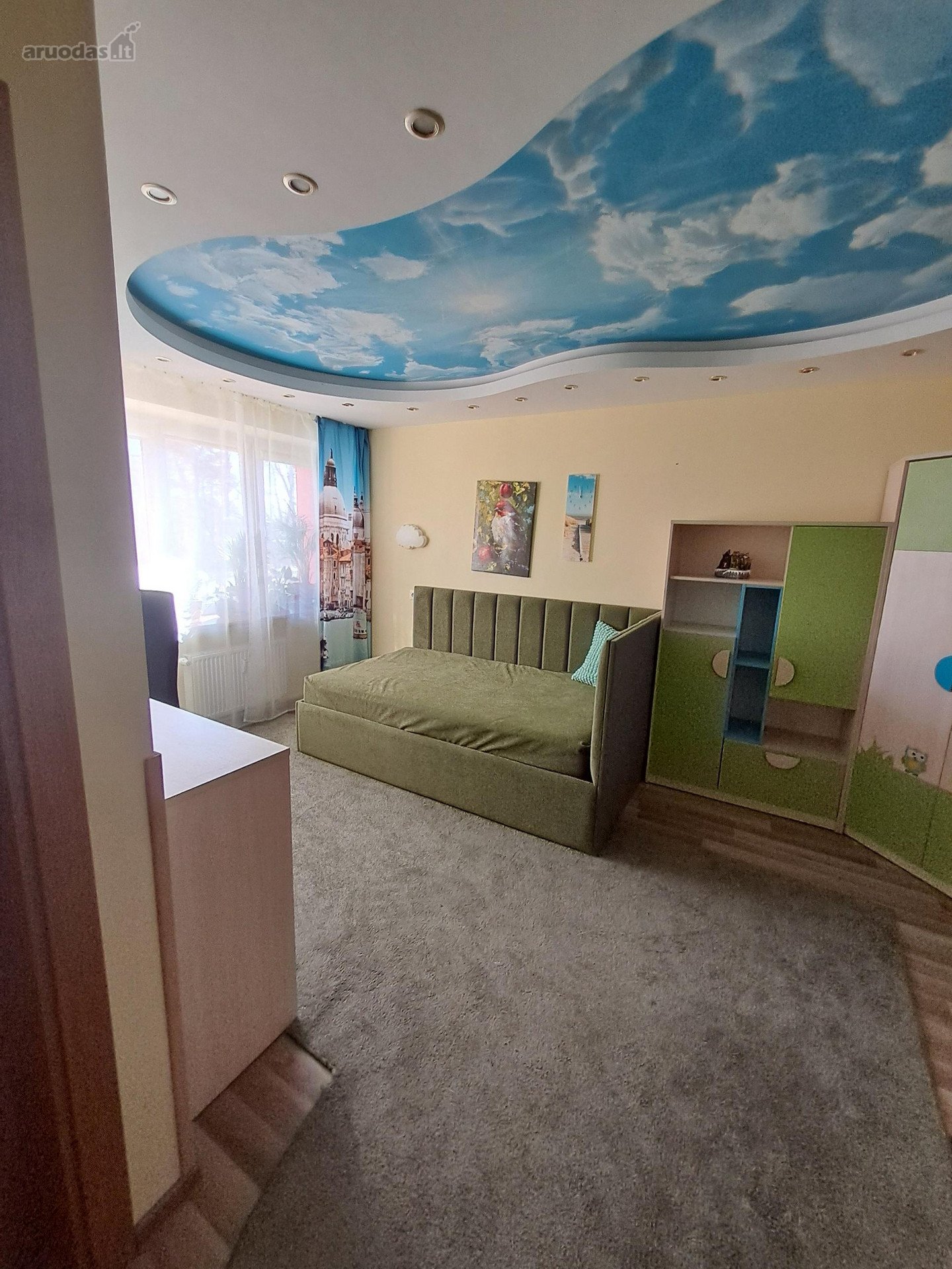 Nuomojamas šviesus ir jaukus 1 kambario butas