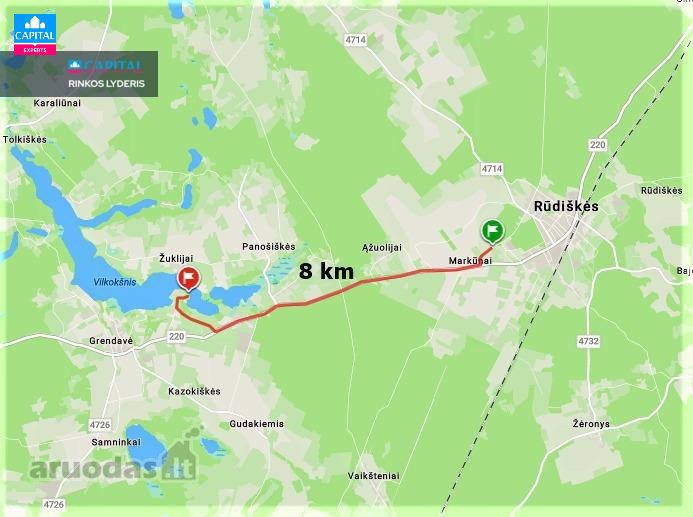 Markūnų kaime, 2 km nuo Rūdiškių, parduodamas