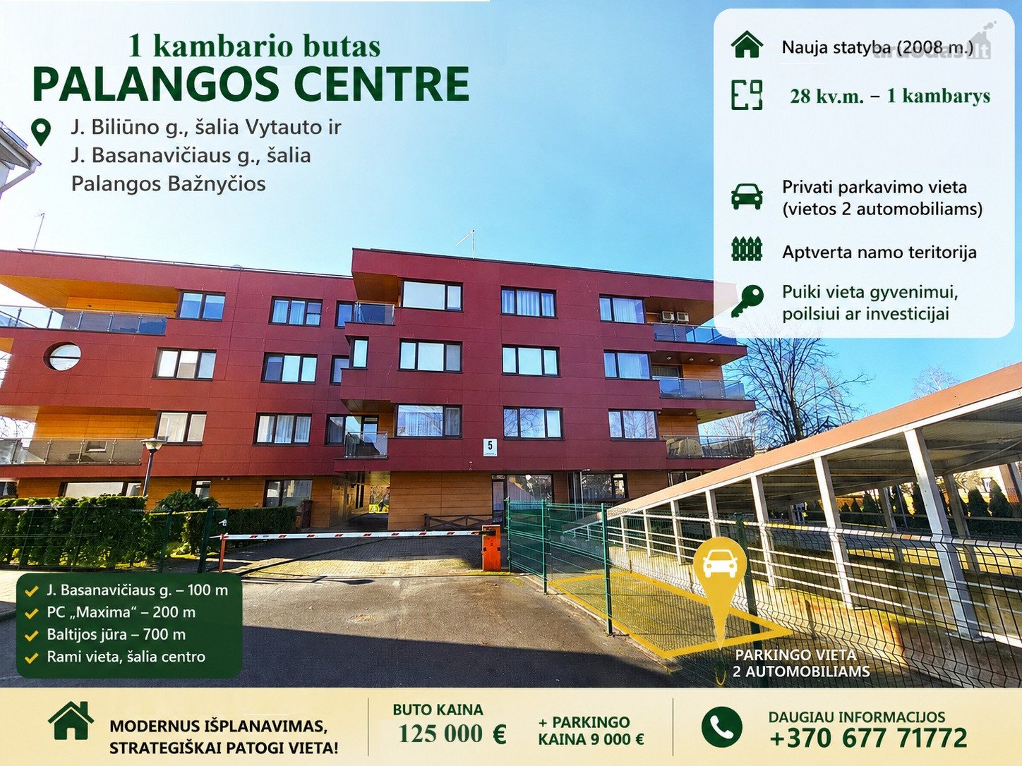 1 Kambario Butas Palangos Centre – J. Biliūno G.