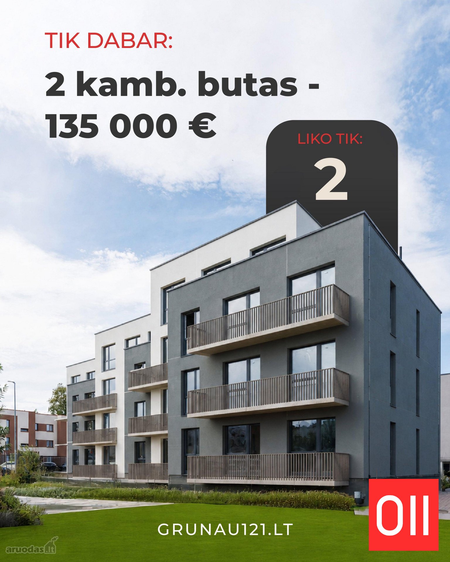 Paskutinė galimybė įsigyti 2 kambarių butą su