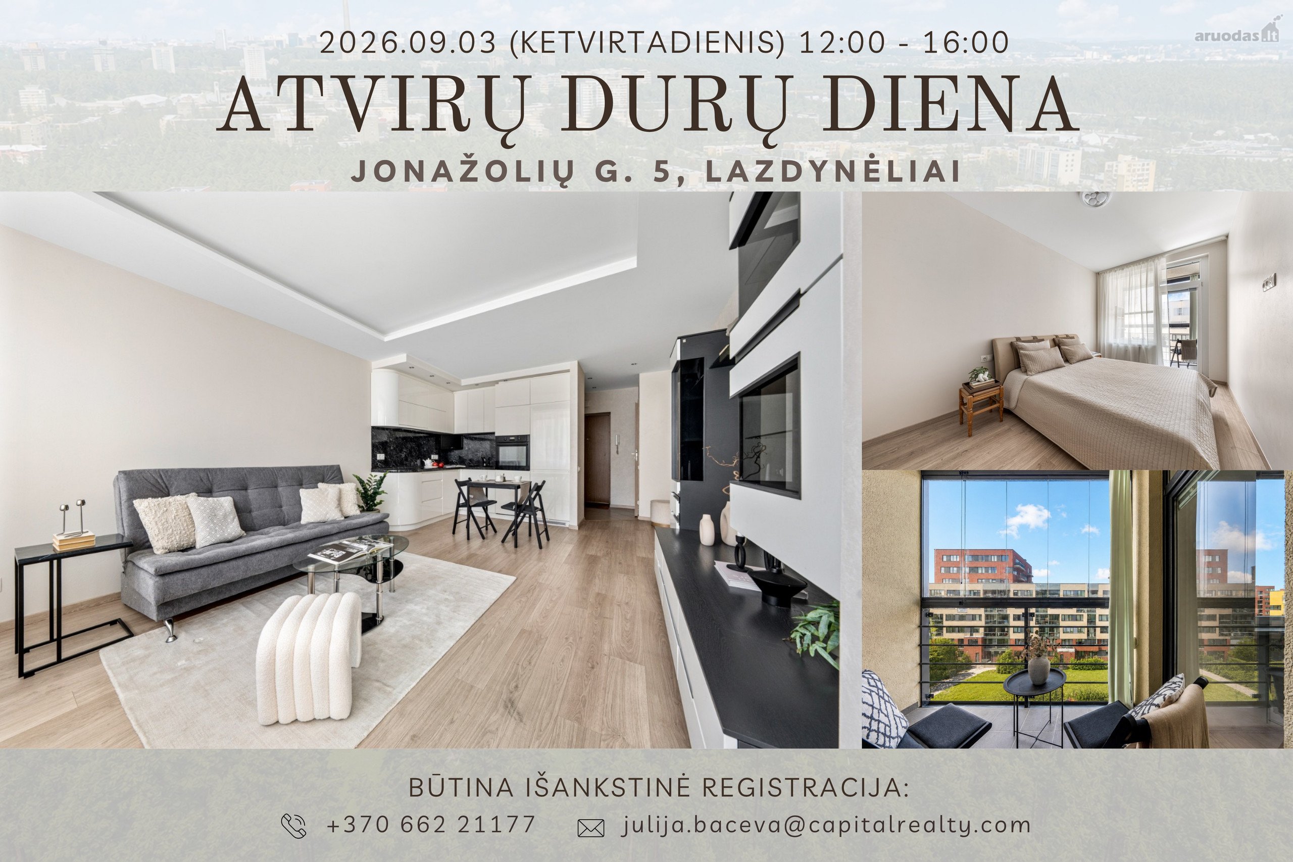 Nuomojamas Jaukus Ir Šviesus 2 Kambarių Butas