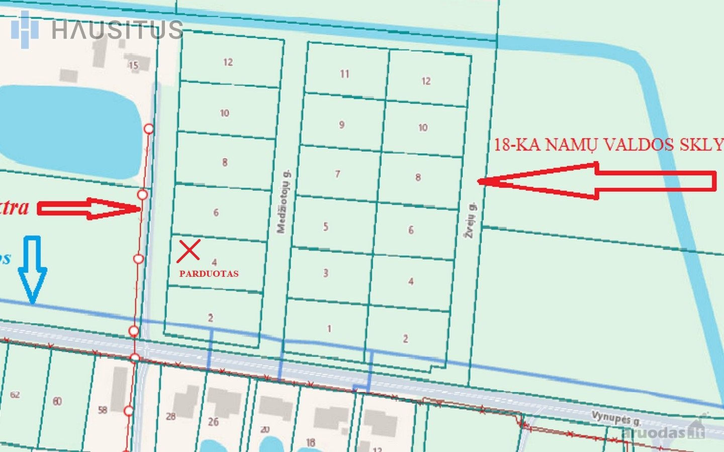 Parduodami namų valdos sklypai kvartale -