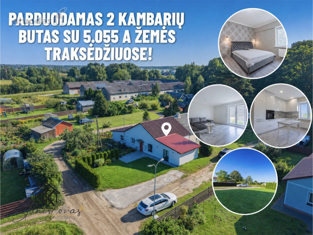 Parduodamas 2 Kambarių Butas Su 5.055 A Žemės
