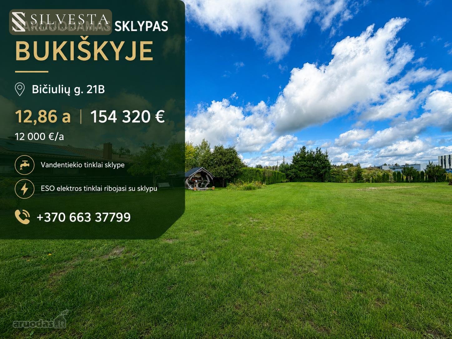 Parduodamas 12,86 A Sklypas Bukiškyje,