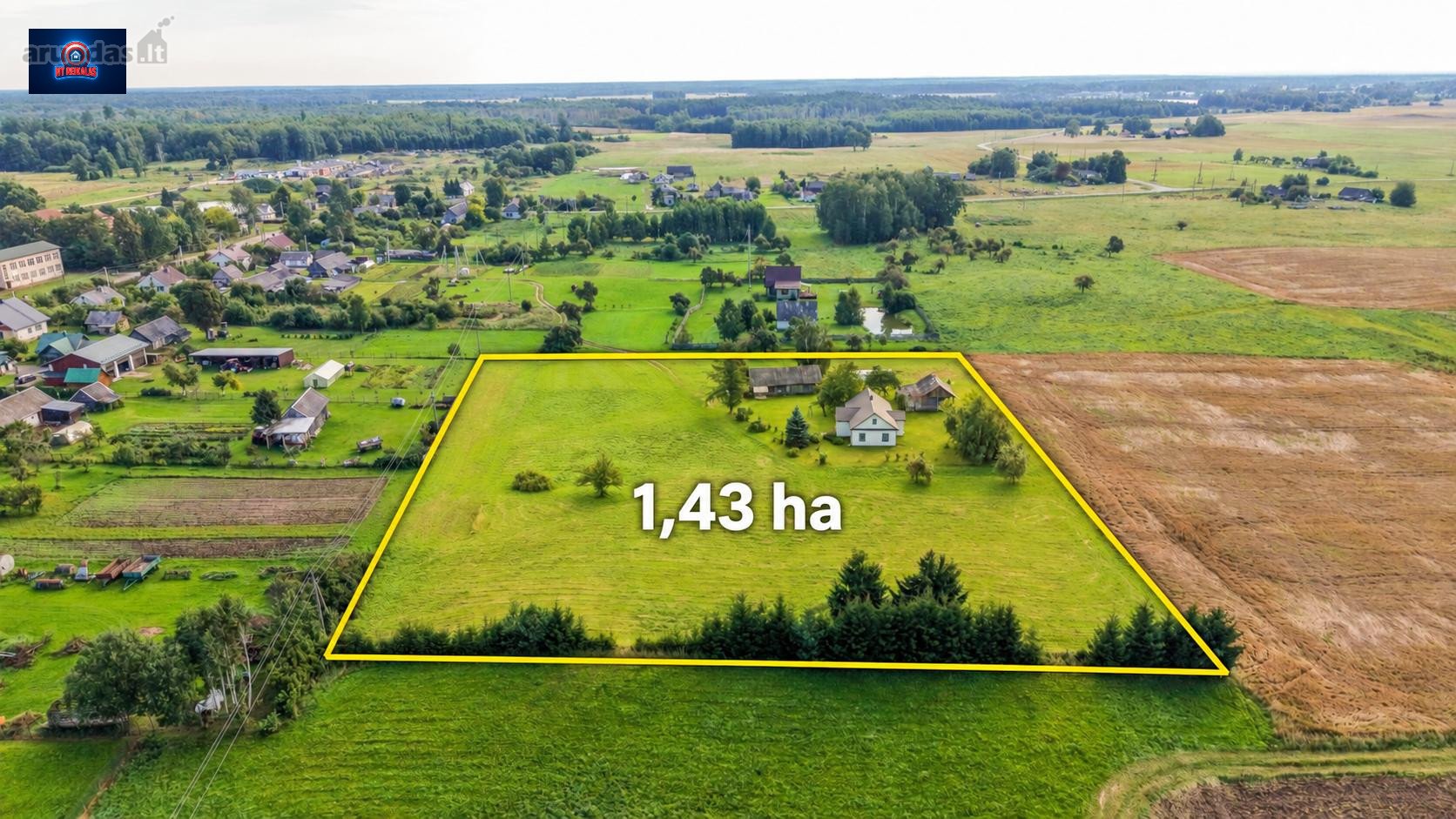 Parduodama Erdvi Kaimo Sodyba Su 1,43 Ha Namų