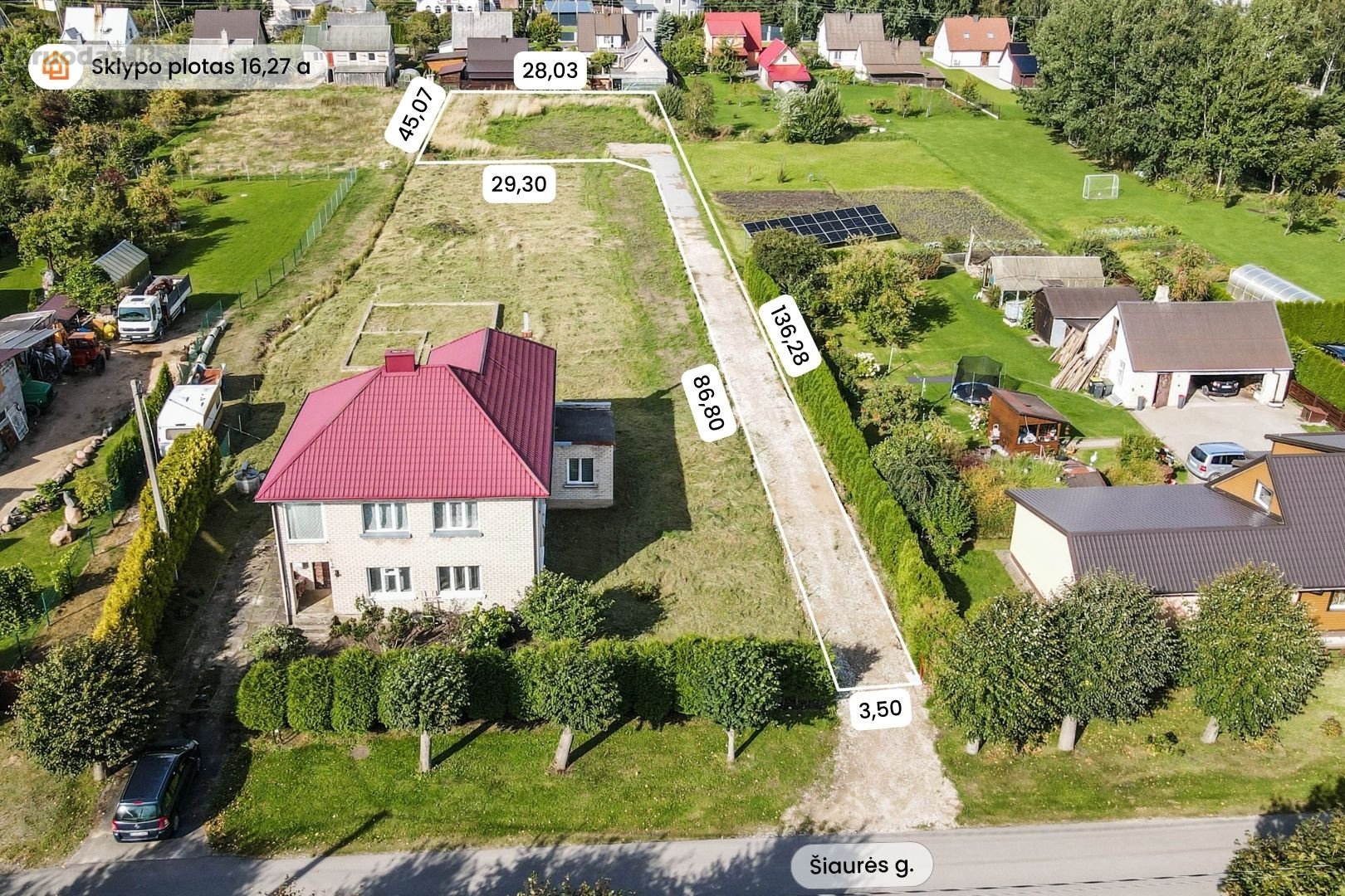 Parduodamas 16,27 arų namų valdos sklypas