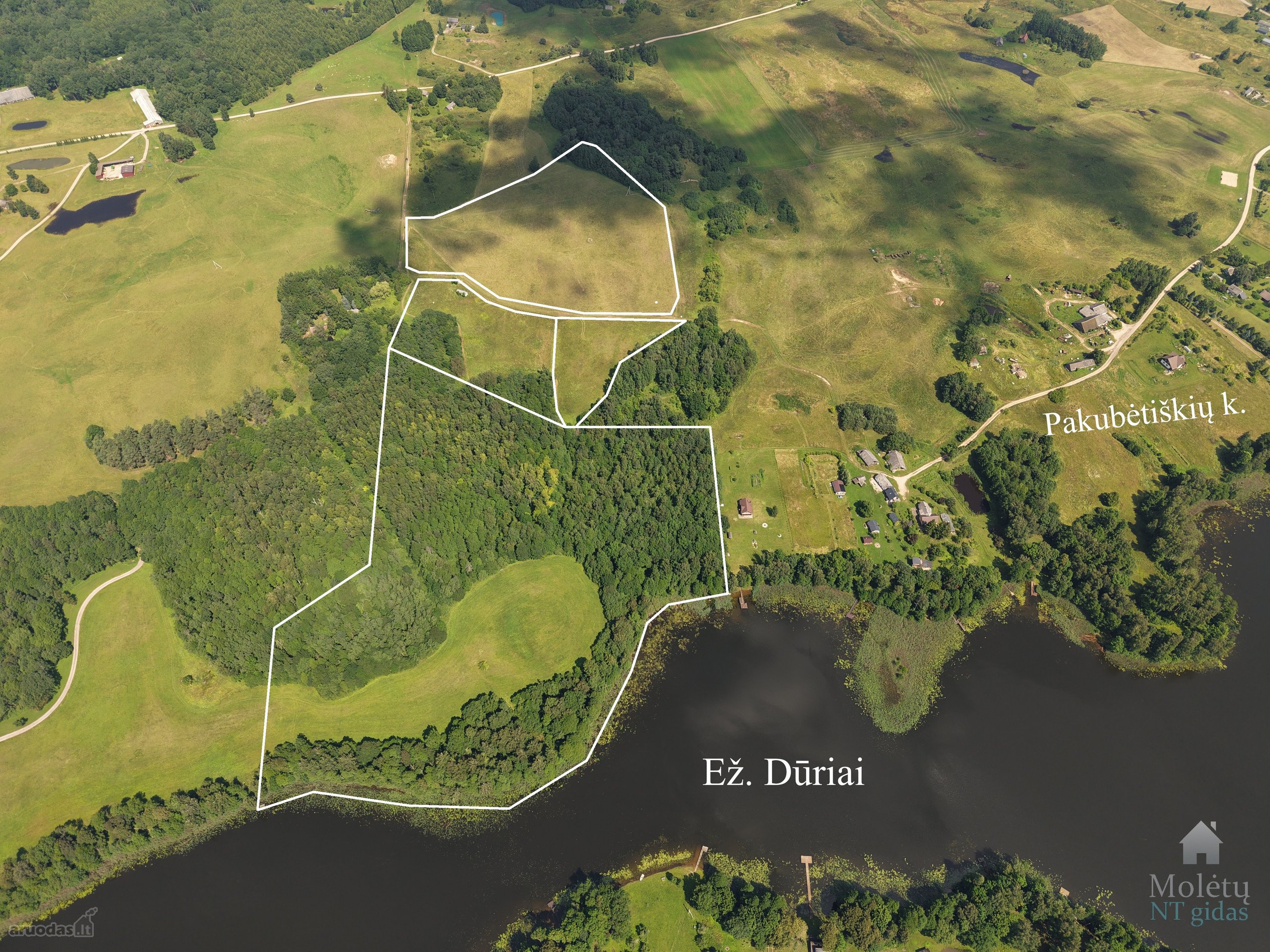 12 Ha Teritorija Prie Dūrių Ežero+ 360m Ežero
