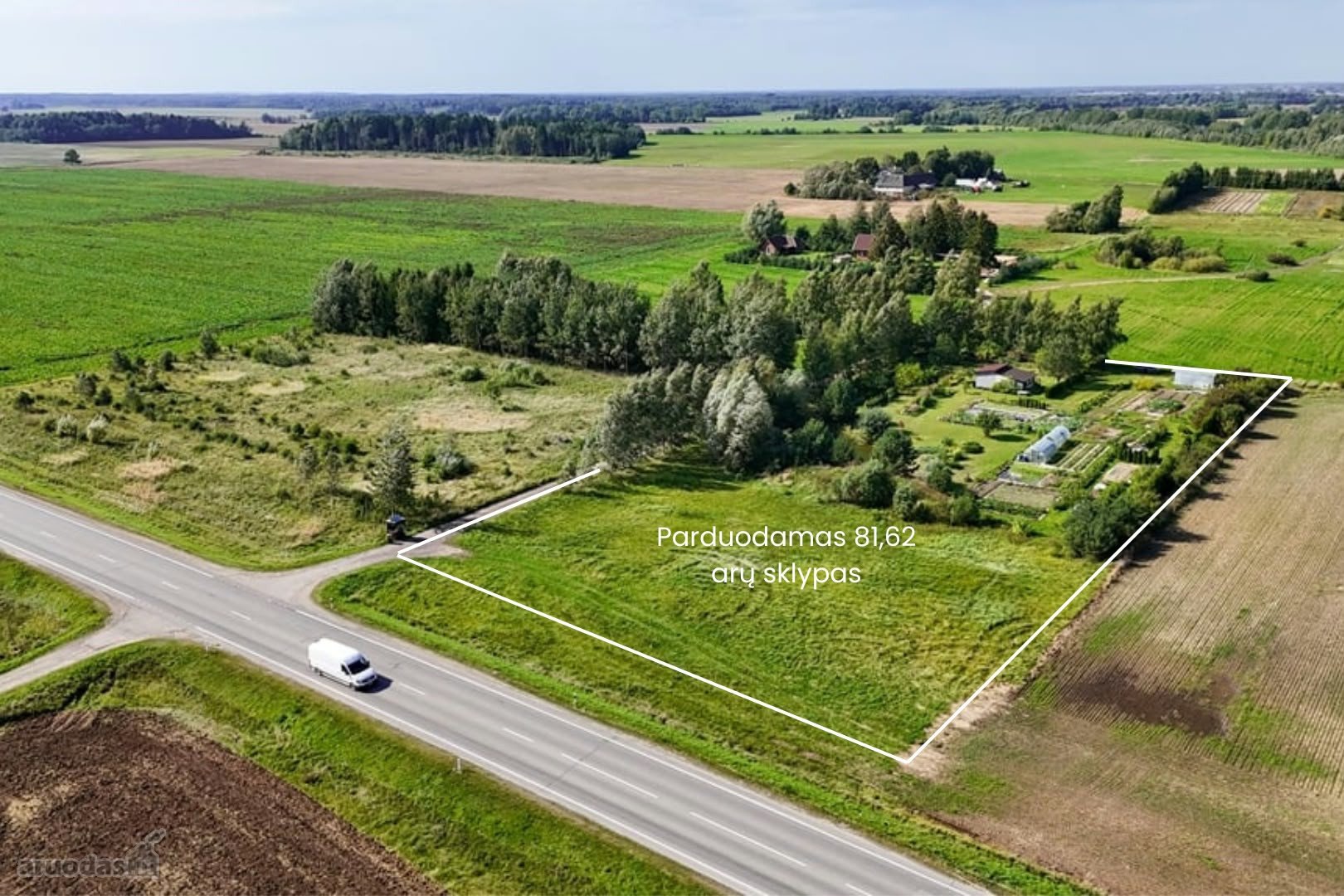 Parduodamas erdvus 81,62 arų sklypas Toliočių